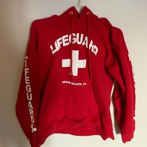 Red lifeguard hoodie